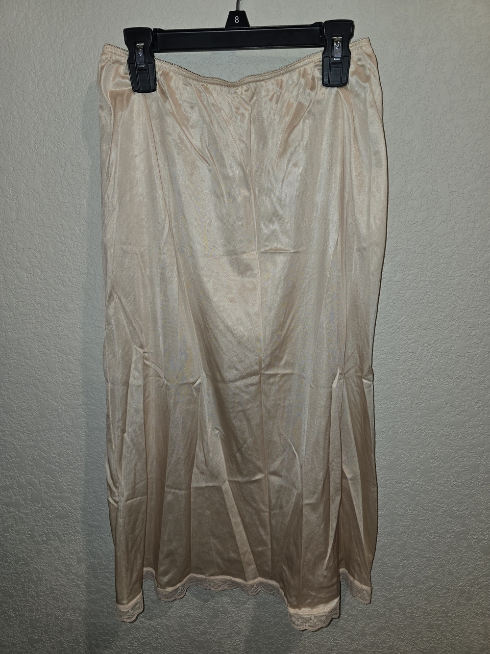 Vintage Montgomery Ward Antron Nylon Half Slip | Nude Beige Lace | Size Large